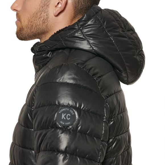Kenneth Cole New York Mens Black Puffer Jacket Quilted Coat Size Small Midweight - Picture 2 of 13